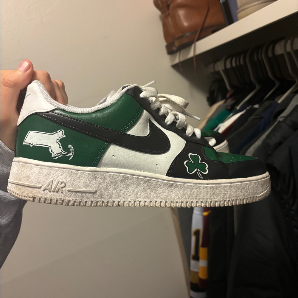 Boston Celtics inspired custom Nike Air Force 1